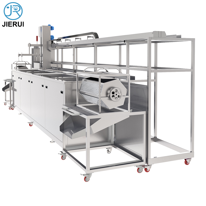 Automated PLC Multi-tank Cleaning Line Washing large heavy industrial cleaner equipment Ultrasonic Cleaning System Machine with conveyor feed