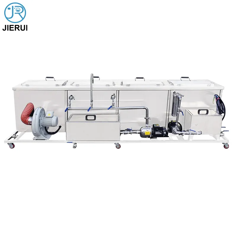 Four Tanks Hot Air Rinse Advanced Cleaning Featuring Ultrasonic Industrial Washer